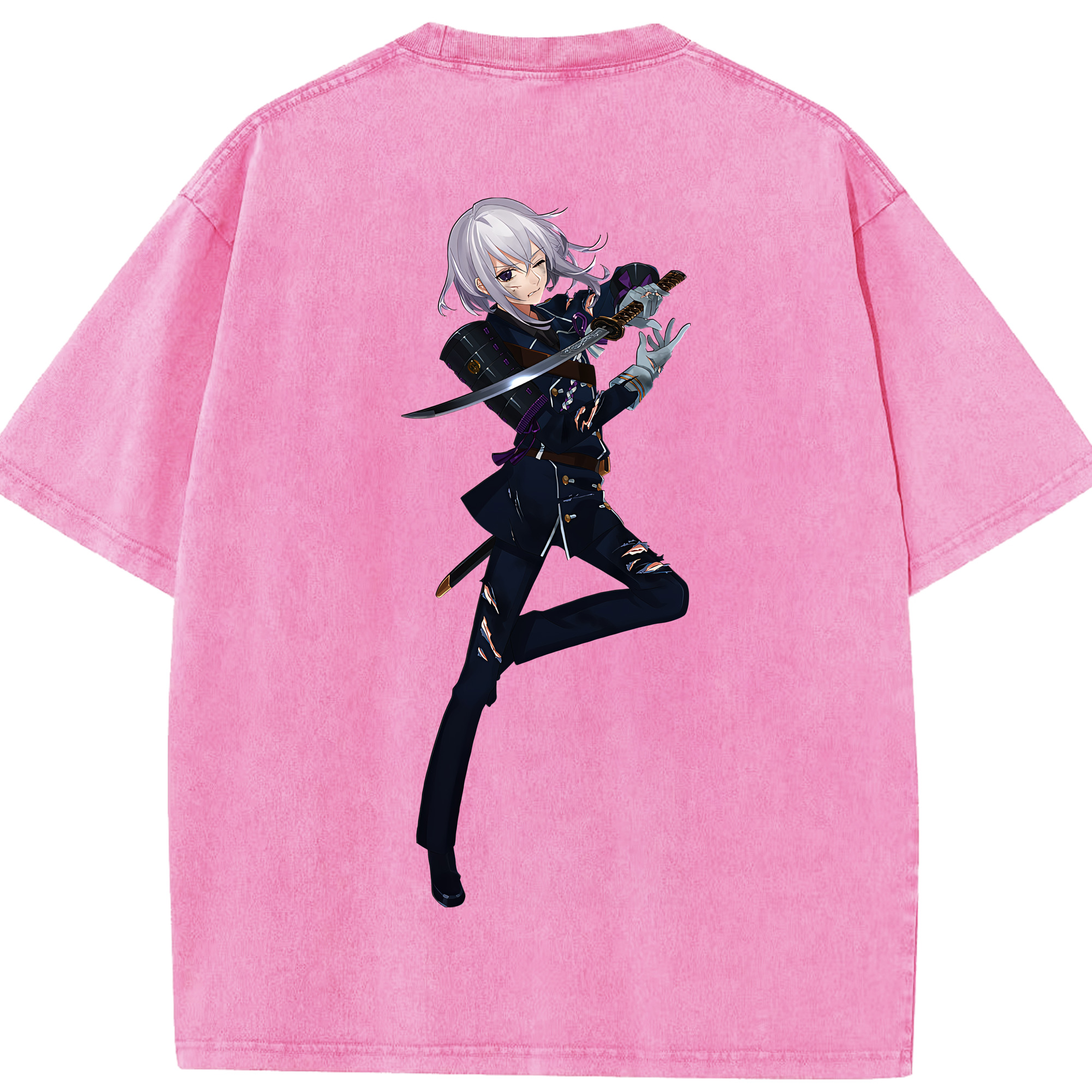 （画像用） 刀剣乱舞 Touken Ranbu 綿100% ヴィンテージ風 半袖Tシャツ（背面プリント）